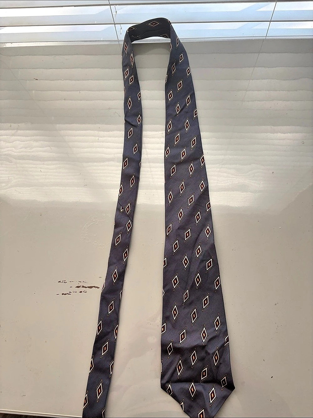 Polo Ralph Lauren Men's Silk Geometric Tie Gray & Red